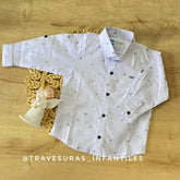 Camisa Manga Larga  Estampado Diamantes detalle